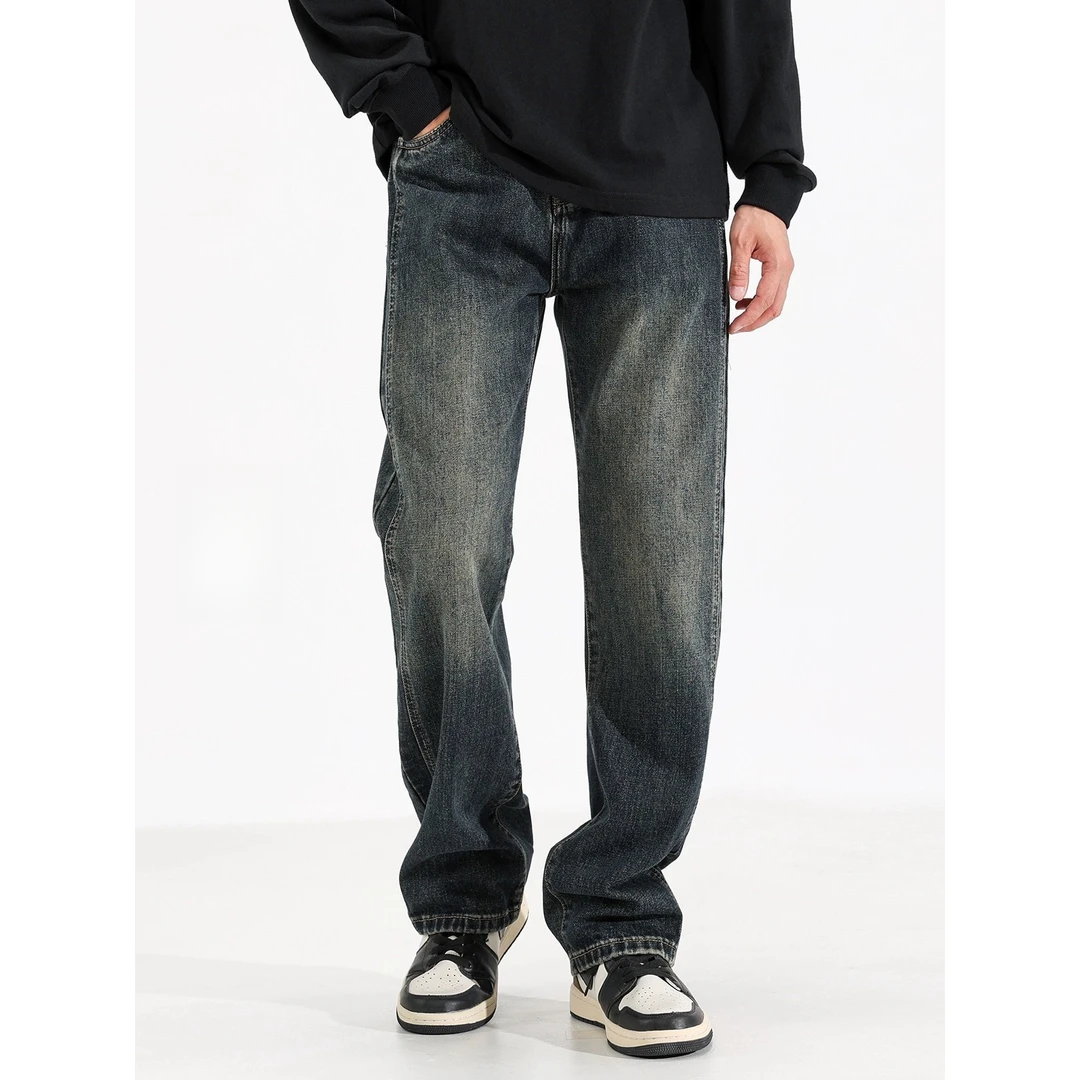 2024美式复古clenfi直筒仔裤子男春夏新款宽松阔腿休闲长裤