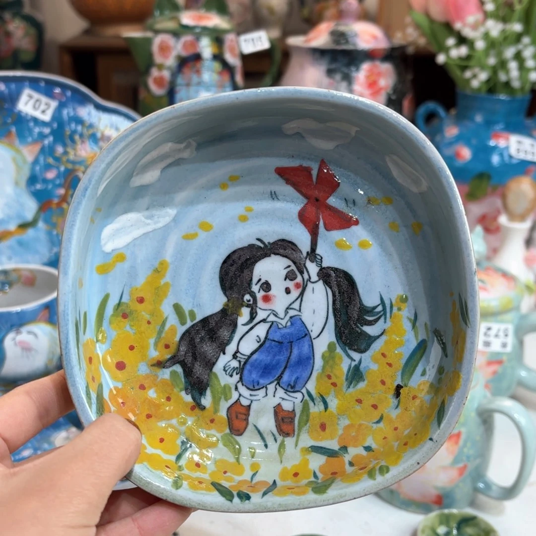 景德镇手绘高温釉下彩陶瓷茶具