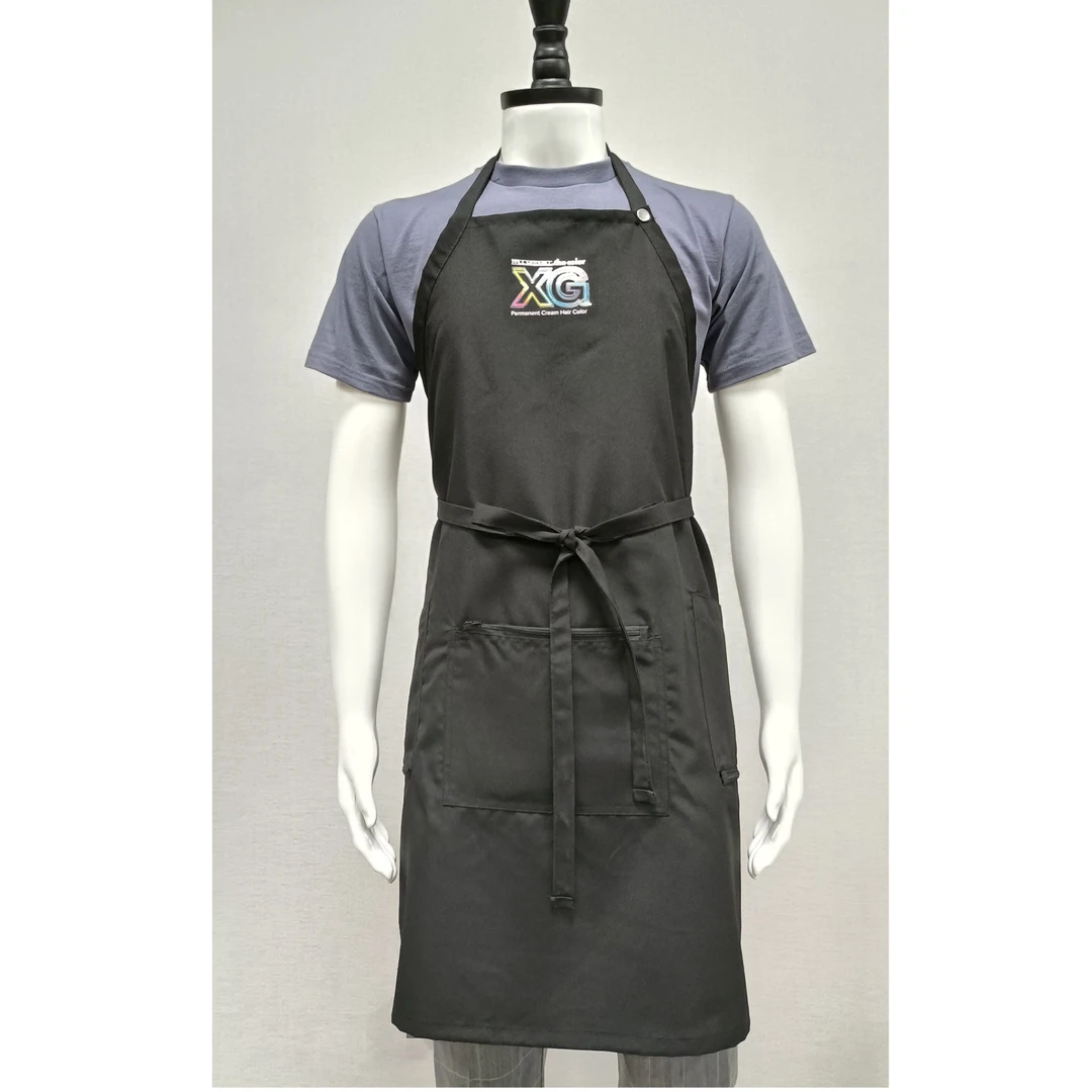 灰色全涤平纹呢简约时尚工作厨师家用服务员耐脏围裙