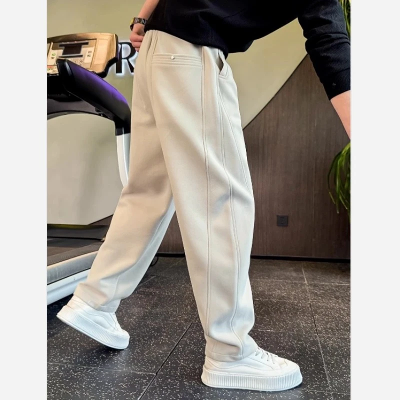 仓石一树潮牌重磅卫裤纯色百搭运动裤男款哈伦裤冬季款宽松休闲裤