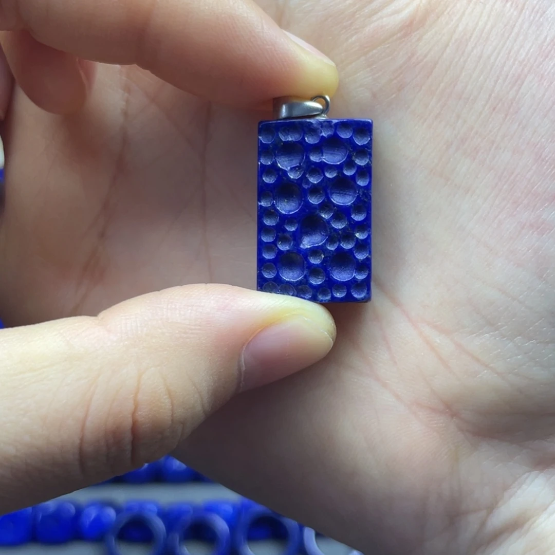 银S925镶嵌青金石吊坠