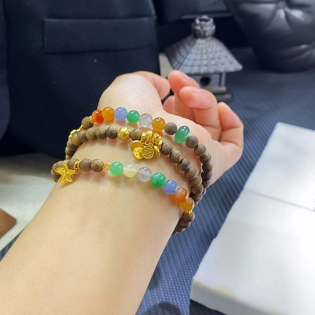 翡翠挂件未镶嵌多圈手串