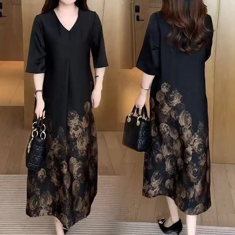 50-60岁妈夏中年女装衬衫夏季中老年国风套装大码连衣裙透气显瘦