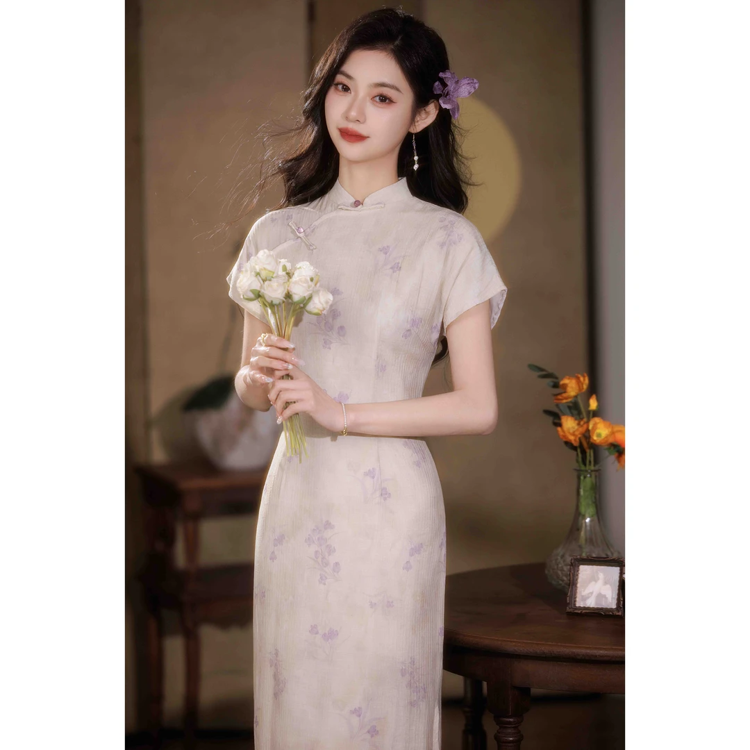 【普露】s-3xl/2025年新款改良小个子中长款气质显瘦优雅旗袍