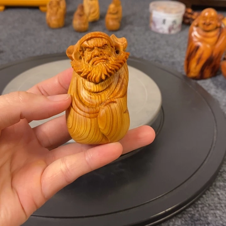 柏木（崖柏）崖柏钟馗手把件小摆件
