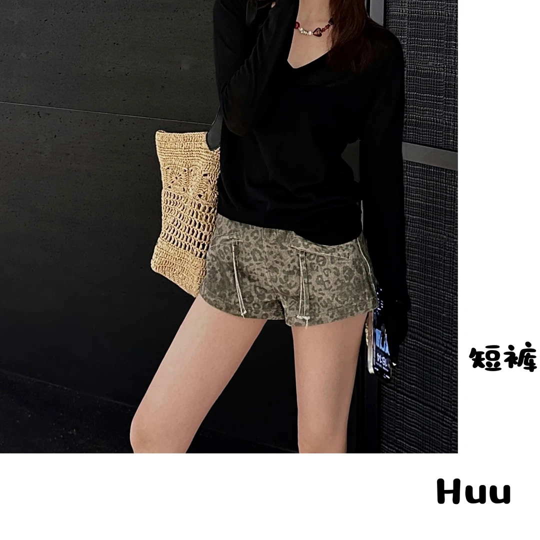 Huu豹纹系列 大长腿短裤42457