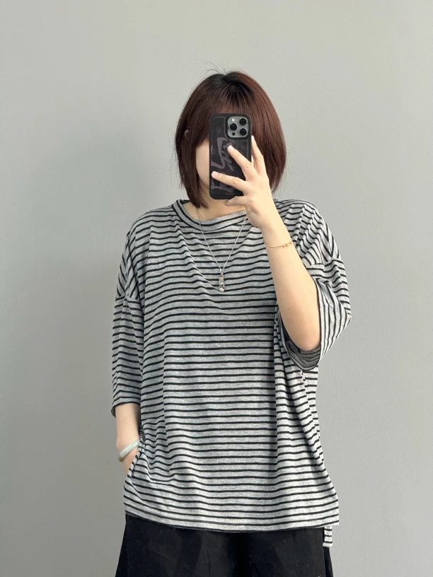 【条纹T恤】条纹元素宽松短袖半袖百搭时尚休闲夏季简约显瘦圆领