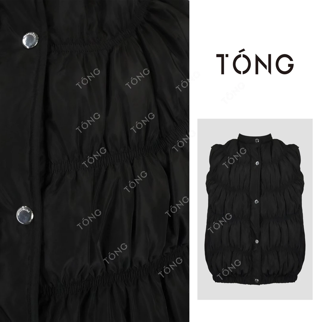 【小洋气】意大利小众牌弹力褶90鸭绒羽绒马甲 GW117