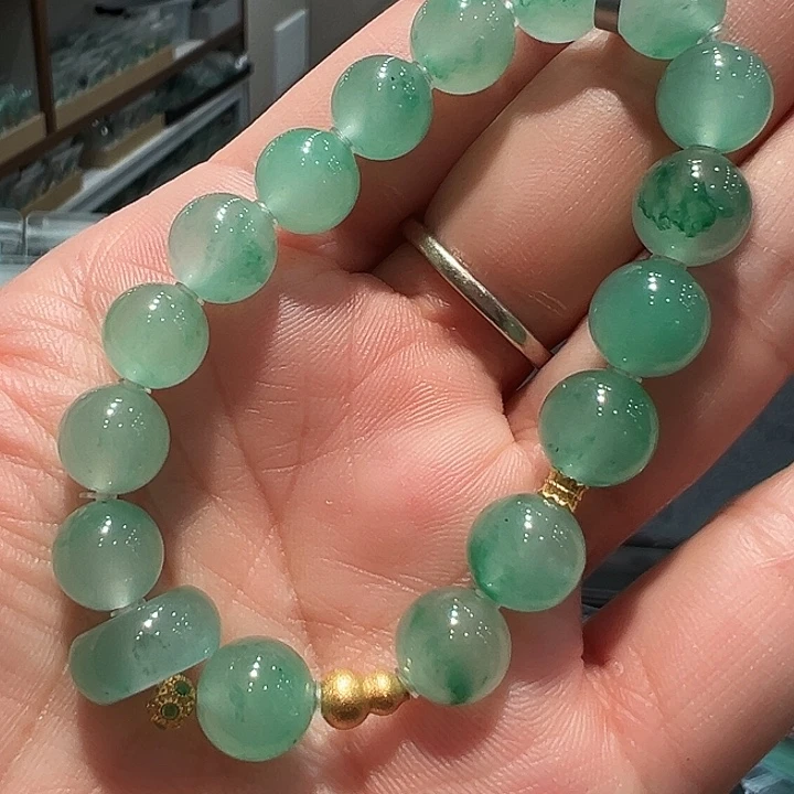 石英质玉18K金镶嵌手链