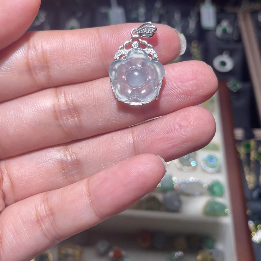 翡翠银S925镶嵌颈饰