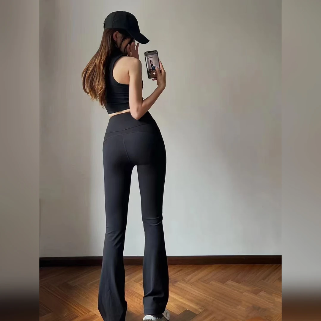 裸感喇叭运动瑜伽裤显瘦休闲时尚百搭外穿舒适弹力3771