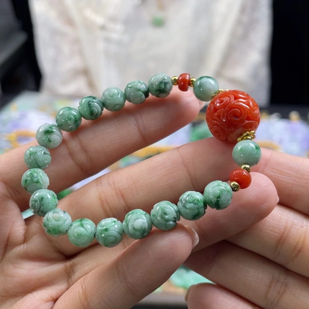 忧***心未镶嵌手串翡翠代编织
