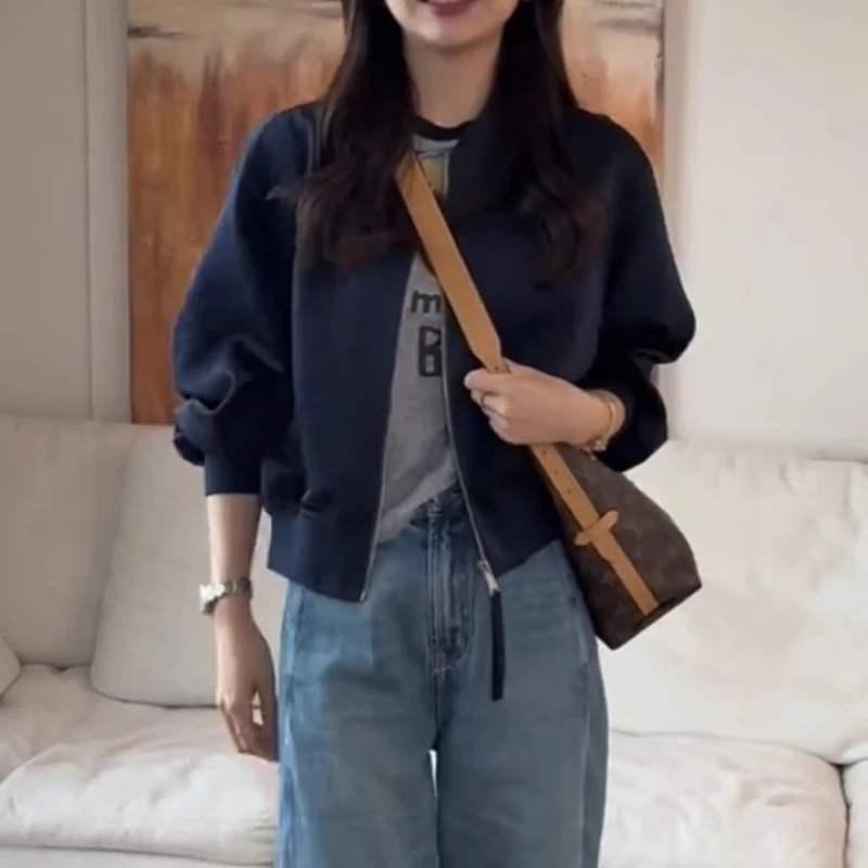 【小沫家】小个子立领棒球服外套女春秋季新款休闲百搭显瘦夹克上衣