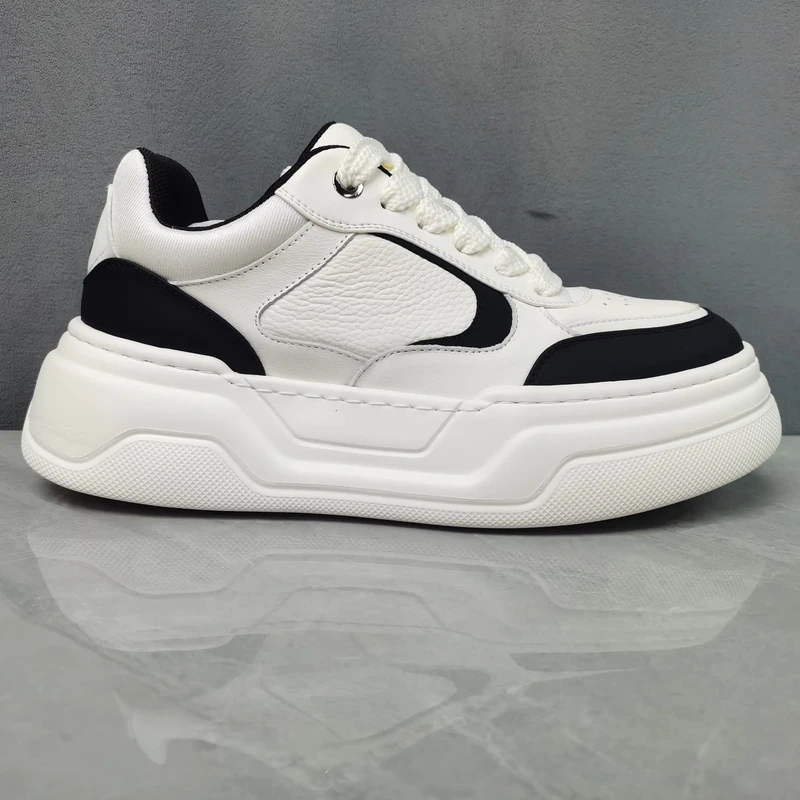 F13 头层牛皮秋季春秋休闲风粒面皮夏季休闲板鞋板鞋青年拼色透气