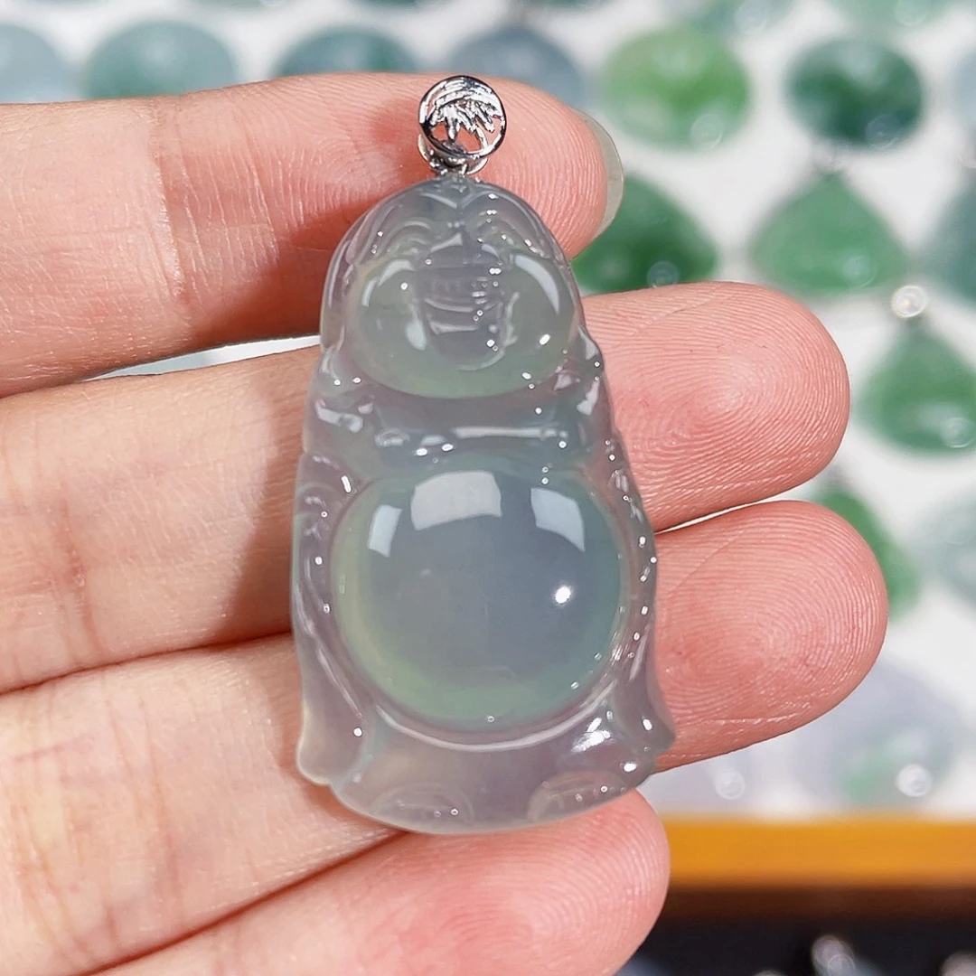 颈饰18K金镶嵌翡翠吊坠