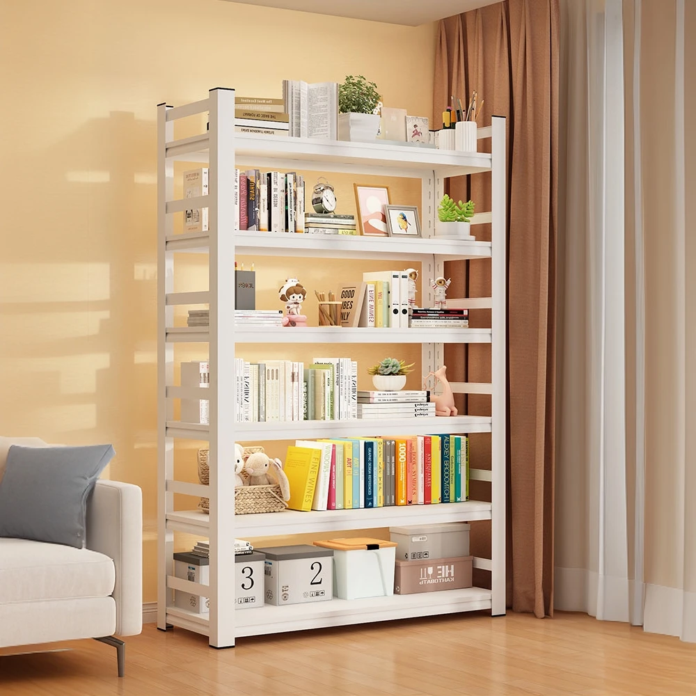 书架落地多层放书置物架钢制儿童学生书房靠墙收纳架
