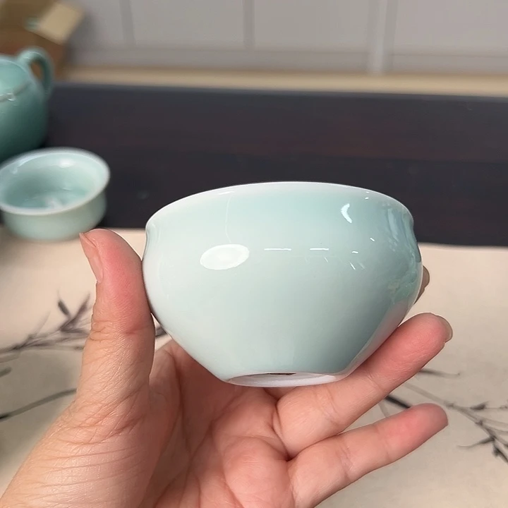龙泉云间青瓷小米茶器