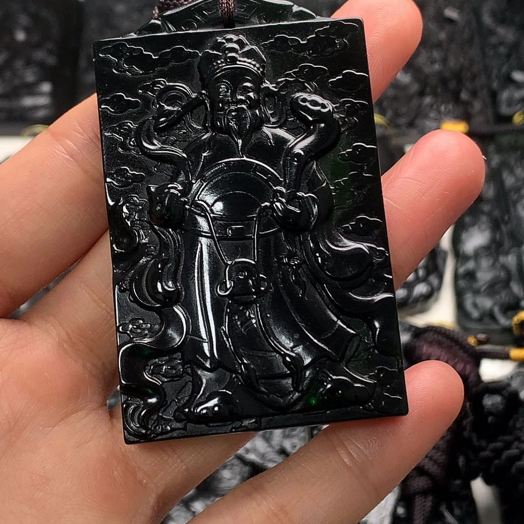 天然缅甸a货钢琴黑挂件