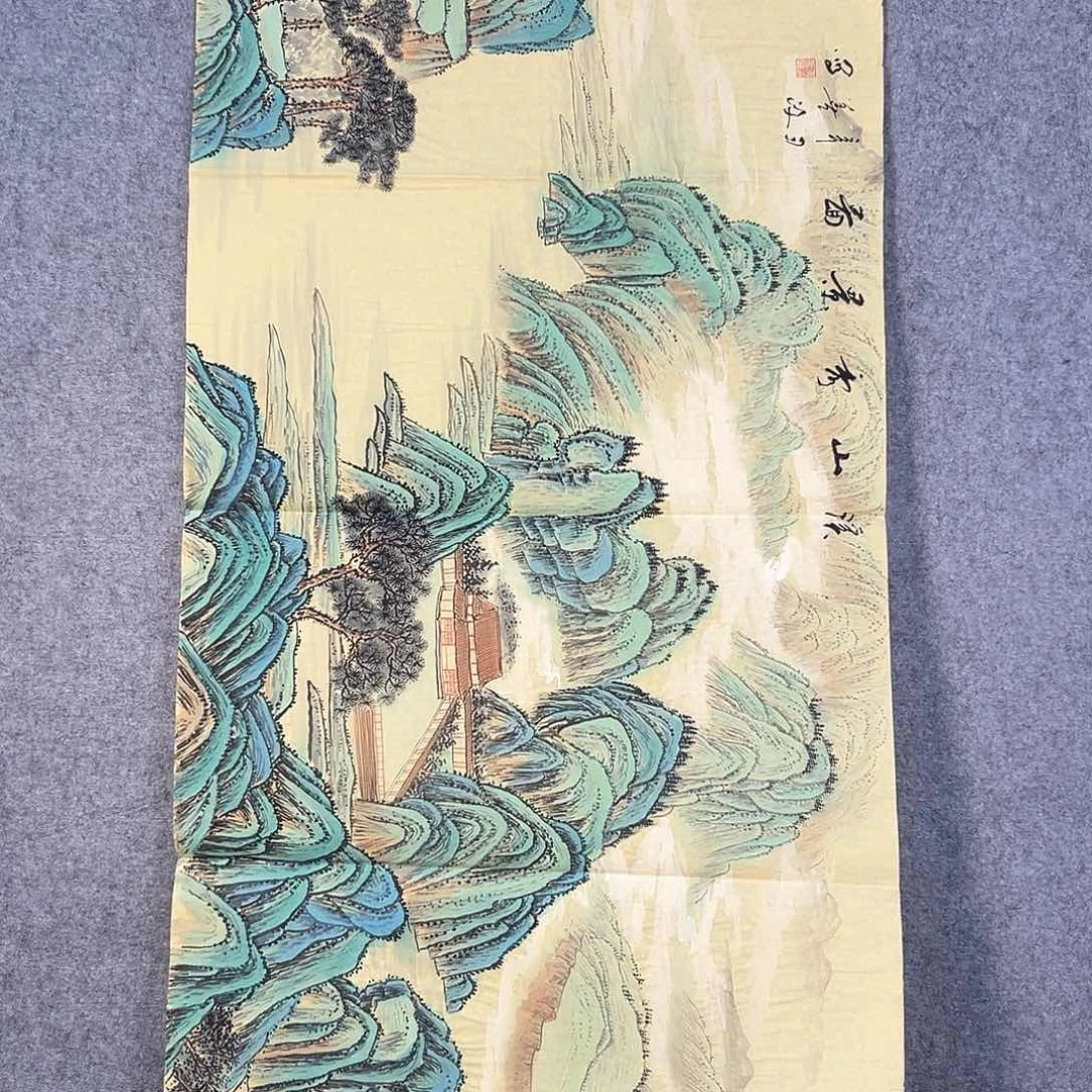 国画794 花鸟在树丛的顶端鸣叫叫声