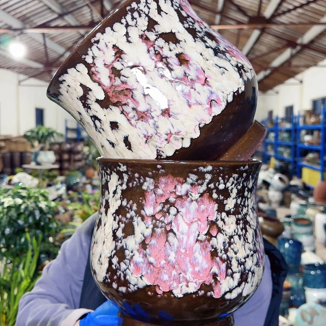 紫砂花盆高20口20