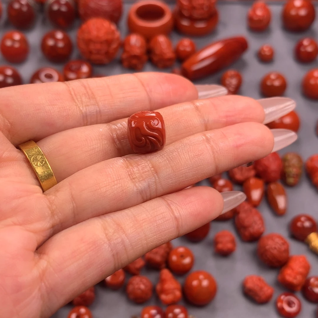 未镶嵌博古纹老型单珠11mm➕南红玛瑙