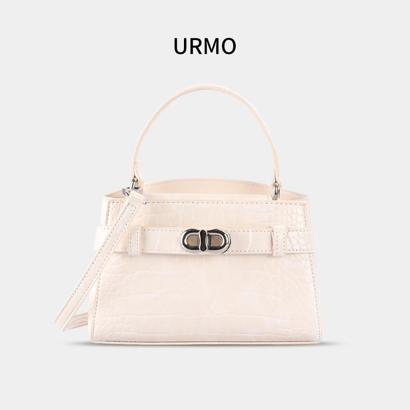 URMO鳄鱼纹凯莉包小ck百搭小众设计高级感轻奢时尚单肩斜跨手提包