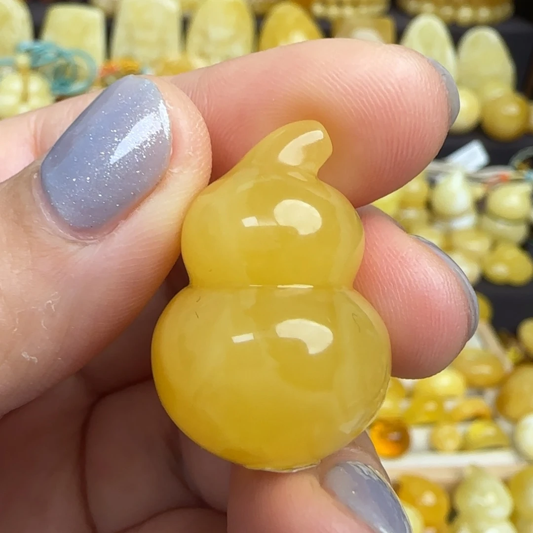 未镶嵌吊坠(不含链)琥珀天然俄料鸡油黄蜜蜡葫芦吊坠