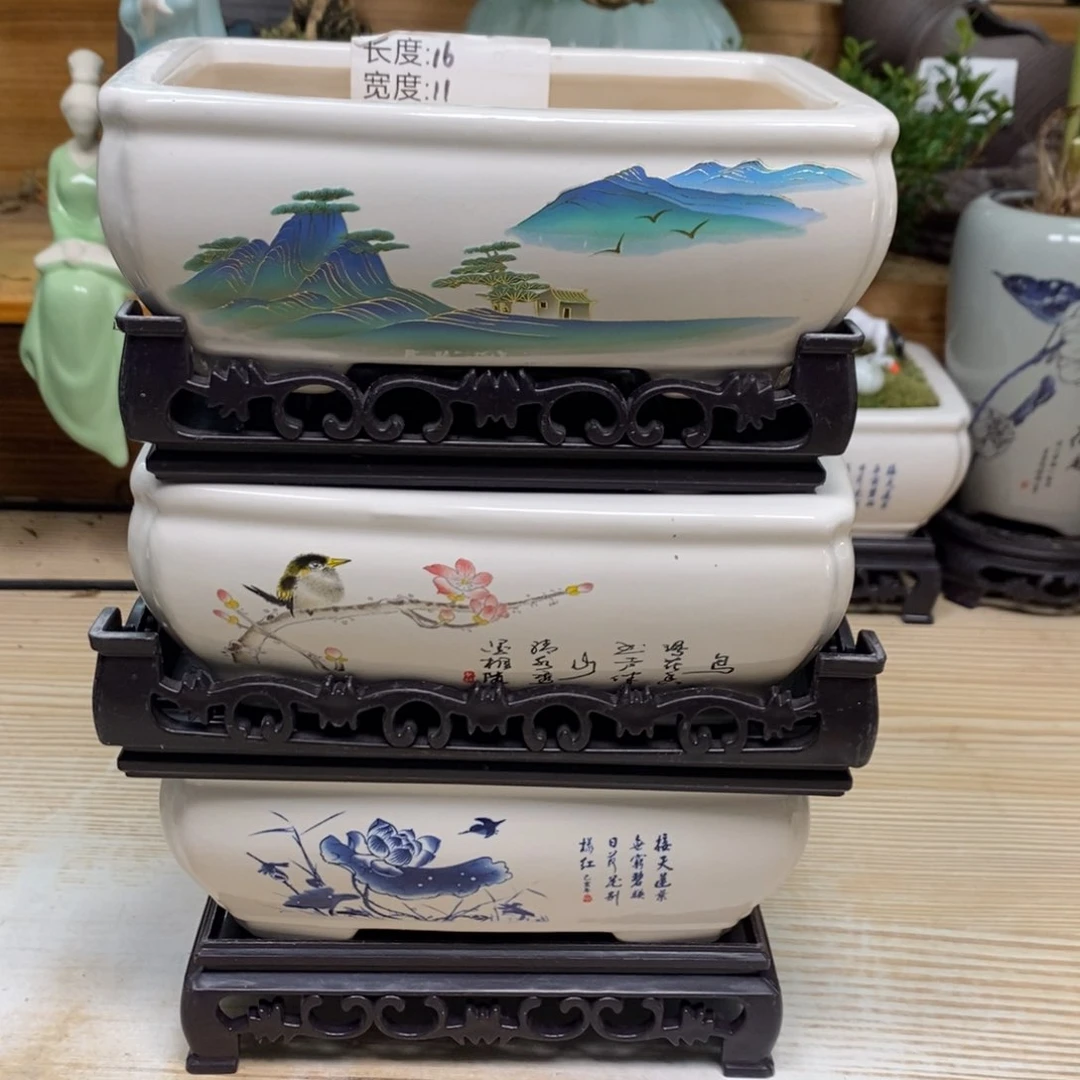 紫砂陶瓷艺术花盆陶瓷