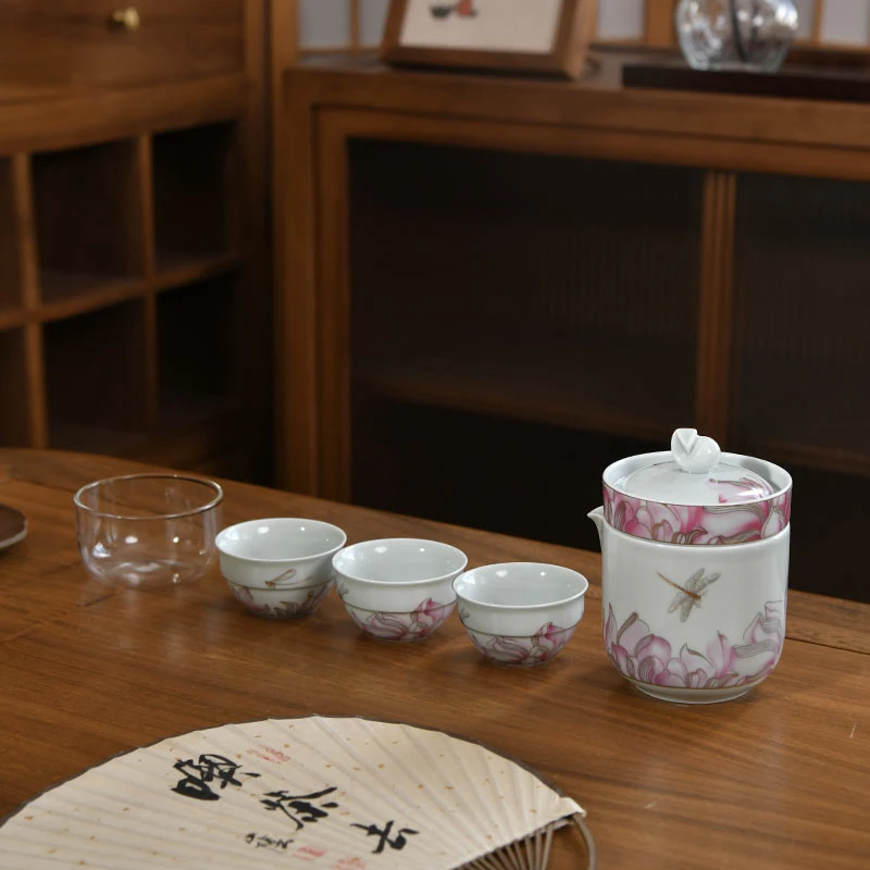 成艺情投意荷悠韵旅行茶具户外茶器便携茶具礼盒装复古高端送礼