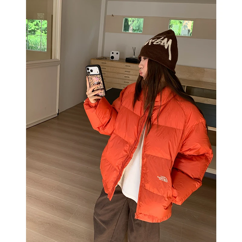 橘子树在哪儿包裹感雪山羽绒服女秋冬方块面包保暖休闲百搭外套