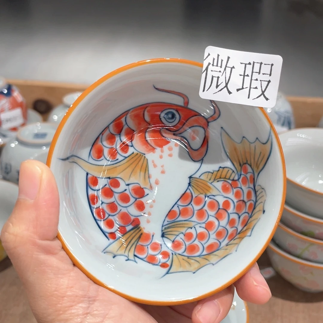 釉下手绘茶具微瑕