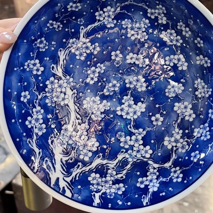 摆件景德镇高温陶瓷冰梅