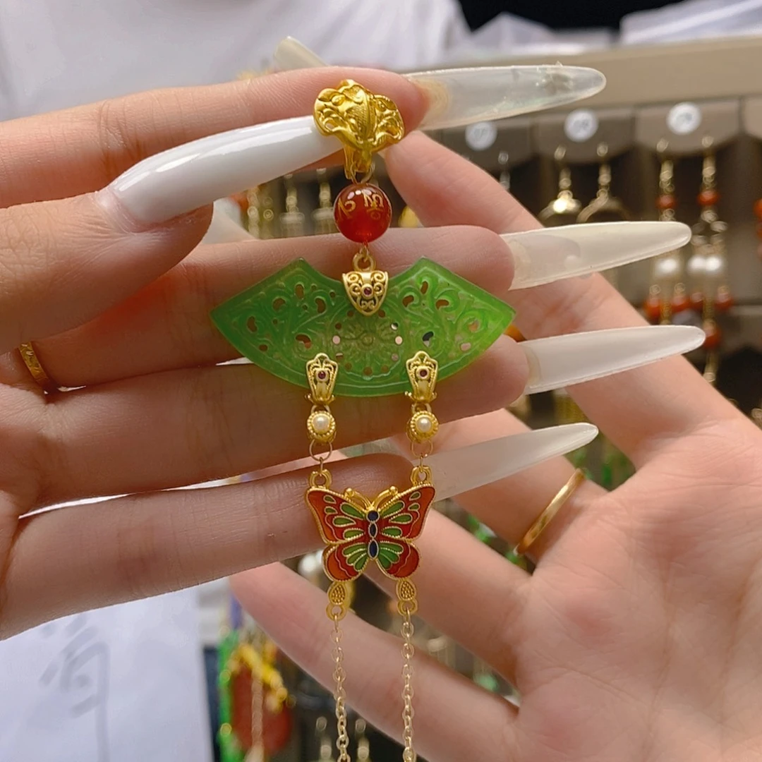 翡翠合金耳饰翡翠