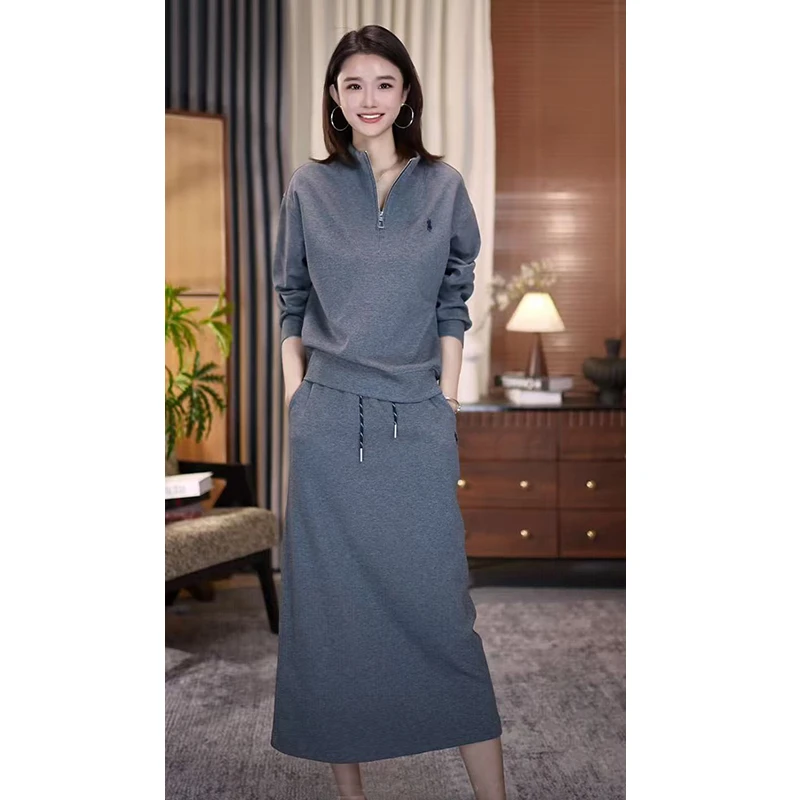 品牌正品 POLUENOCH/保罗伊诺克-半拉链长袖套裙早秋套装25-63