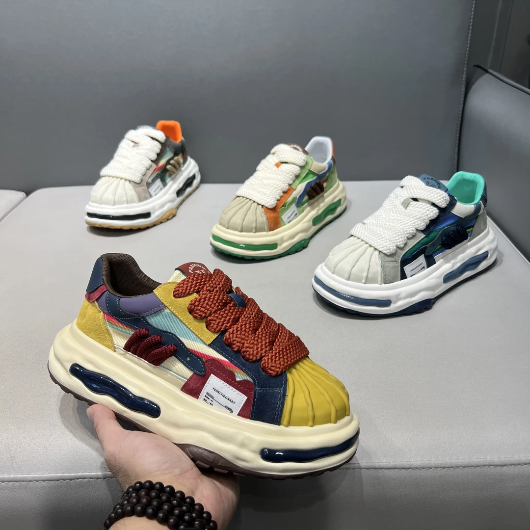 新款男鞋厚底增高防滑拼色时尚休闲鞋男鞋溶解鞋老爹鞋夏季鞋子