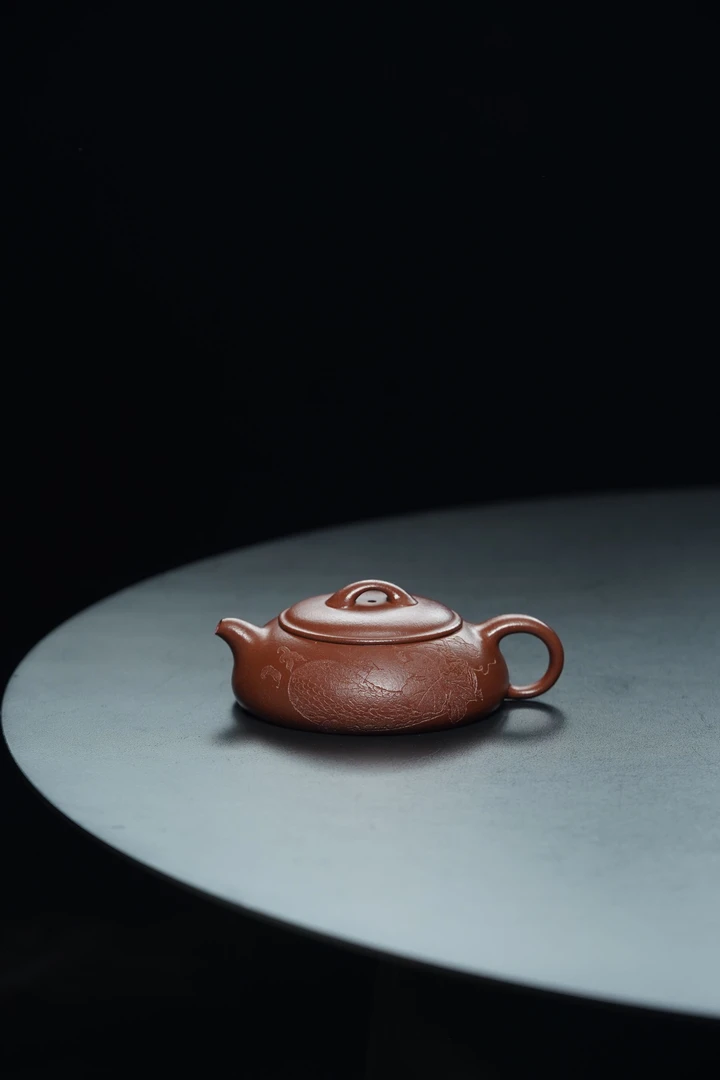 大拍级老清水泥无尘紫砂壶（刻绘）150cc
