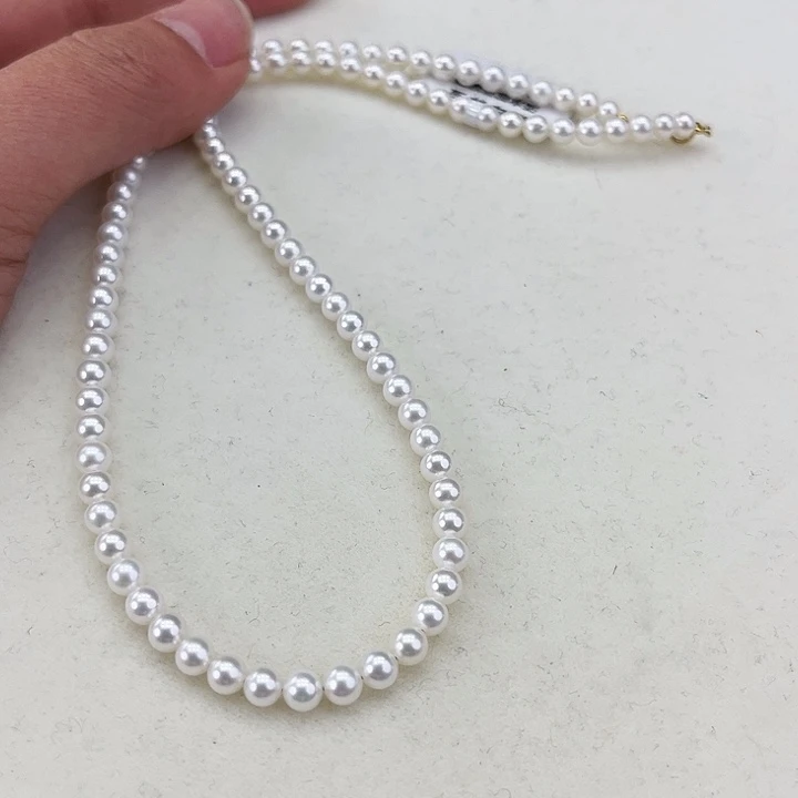 淡水珍珠耳饰18K金镶嵌卡4冷白高品