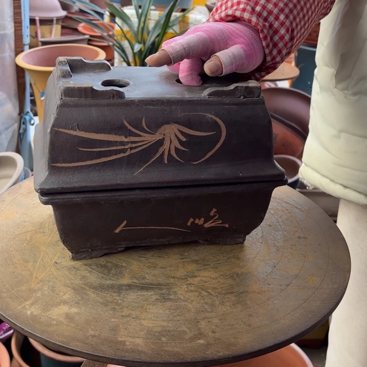 紫砂宜兴紫砂花盆26+26粽马槽