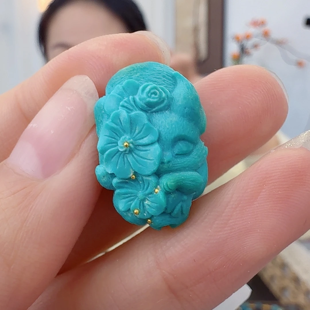 一***花绿松石未镶嵌珠宝半成品