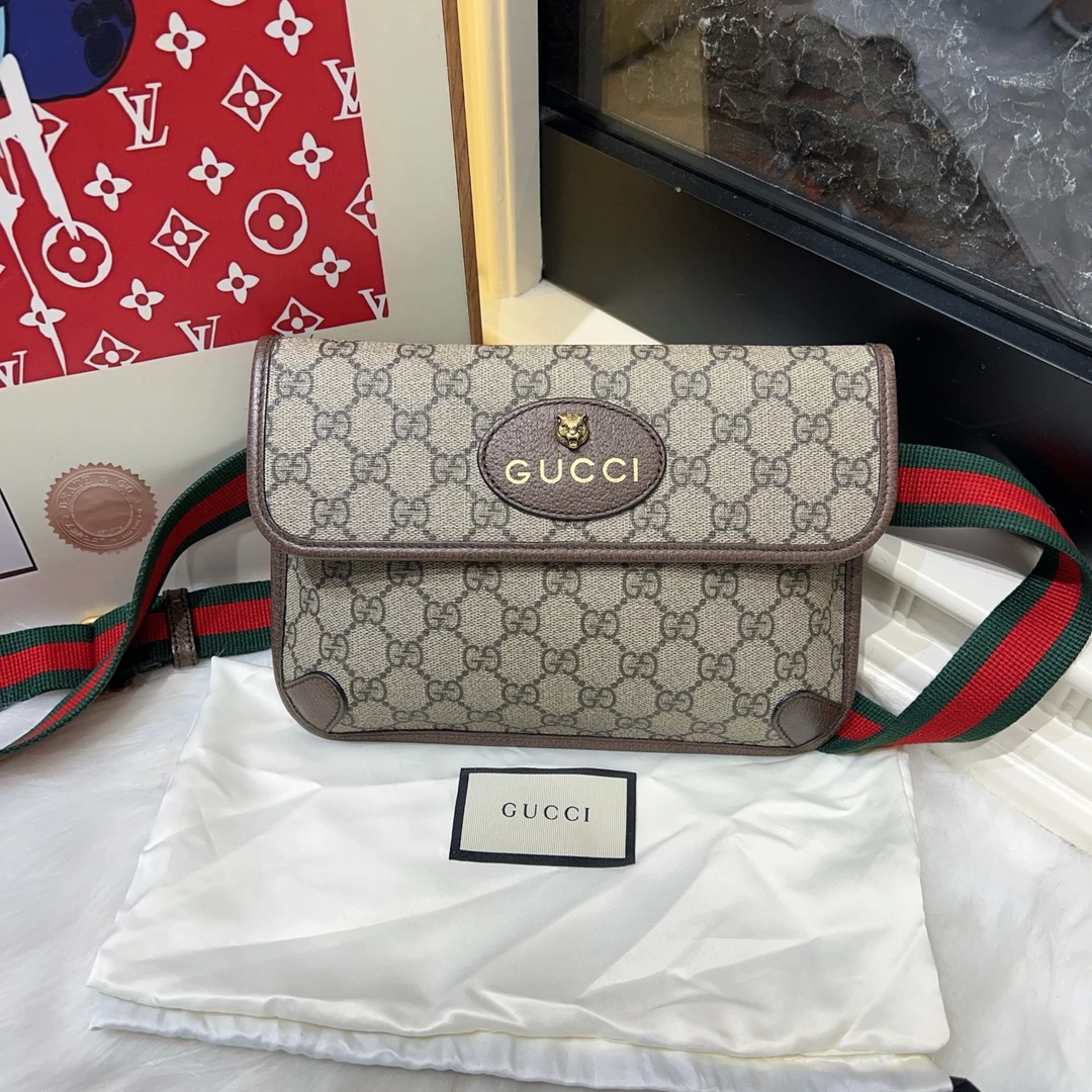 95新 GUCCI/古驰 古驰虎头腰包 cj3180