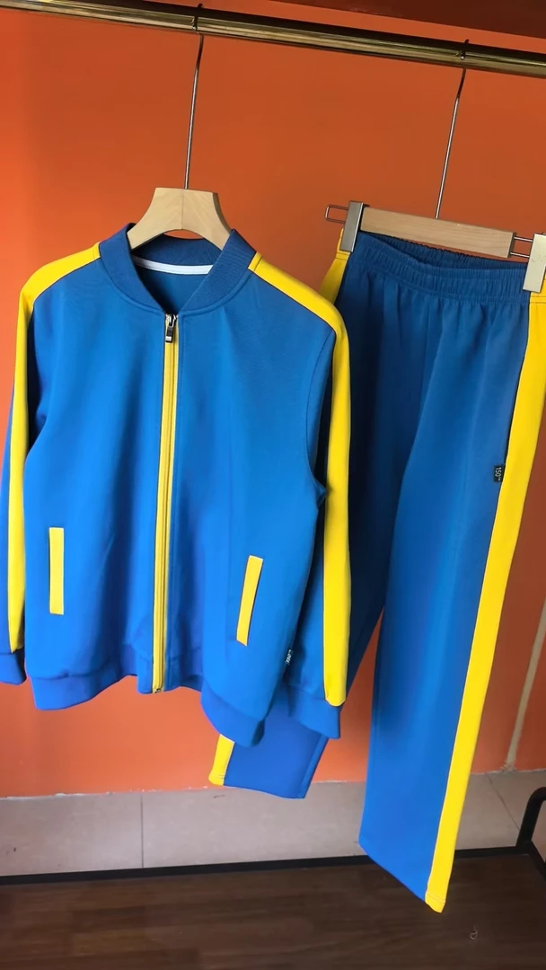 2025 新款 新乡市新区小学同款秋季校服南韩丝蓝黄同款校服运动