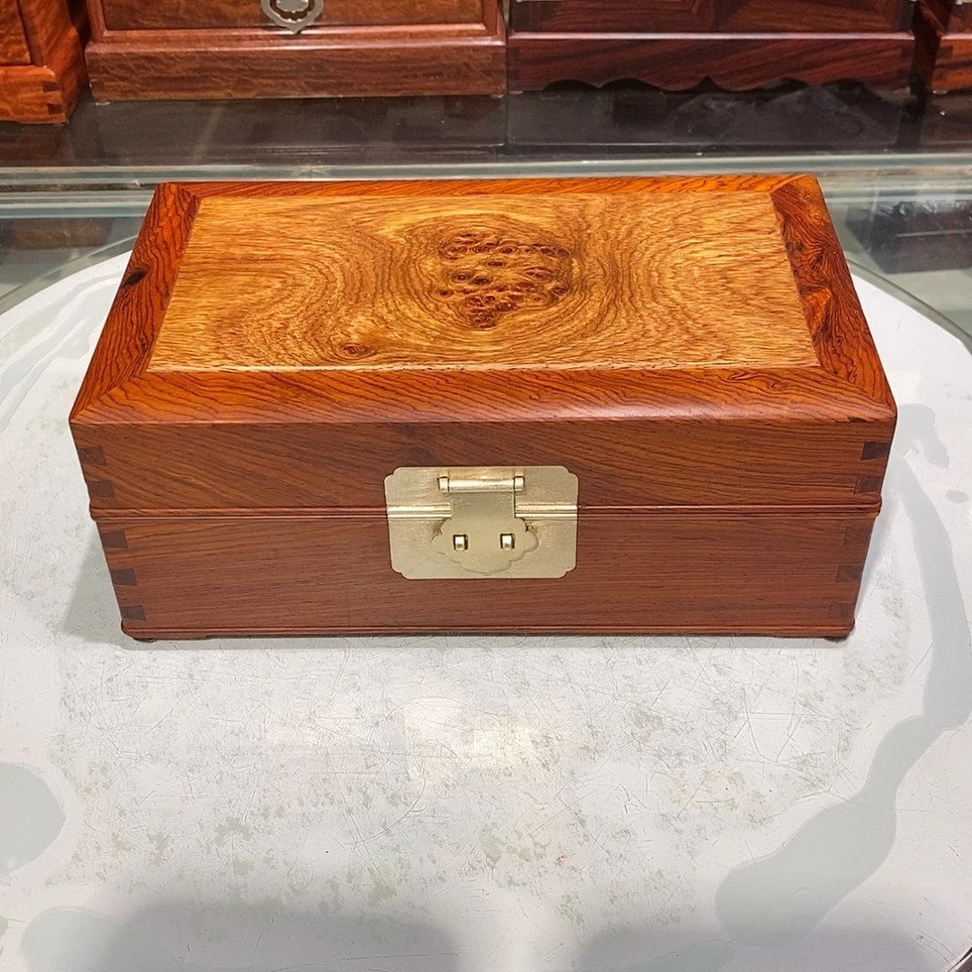 微凹黄檀（南美大红酸枝）独板收纳盒