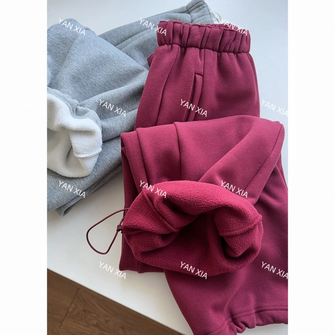 "超强体验感" 一体绒800g加绒女士休闲裤 脚口有抽绳可调节W-700