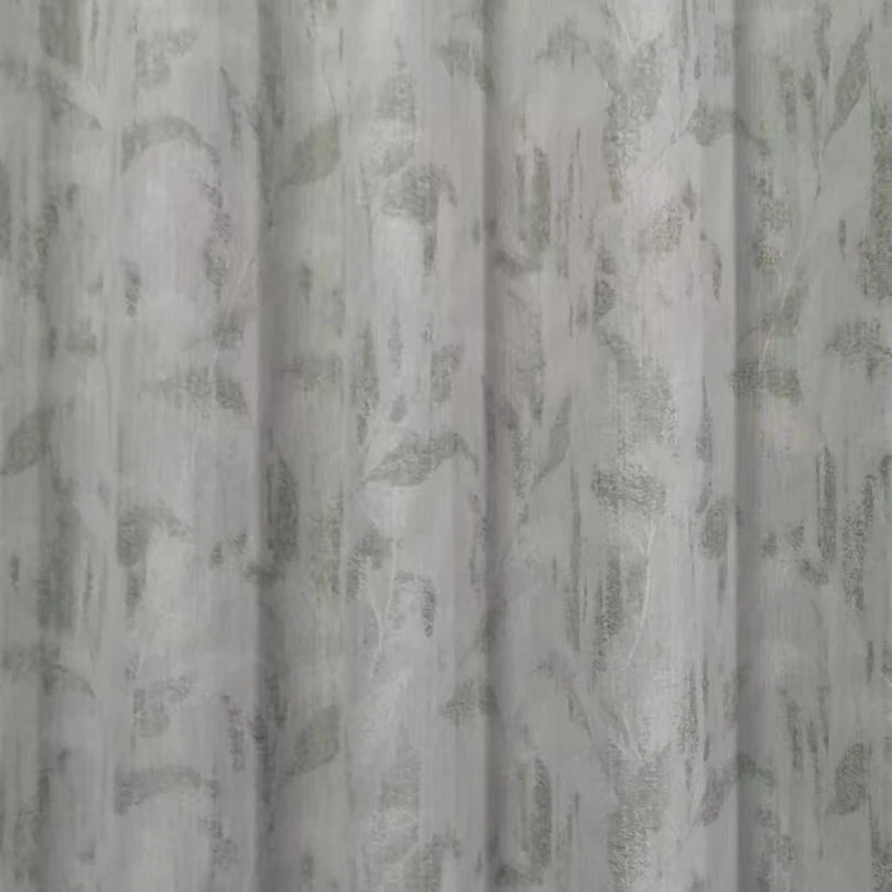 高温定型浮雕雪尼尔牛油果绿法式风格高级感6米窗帘窗帘布客厅