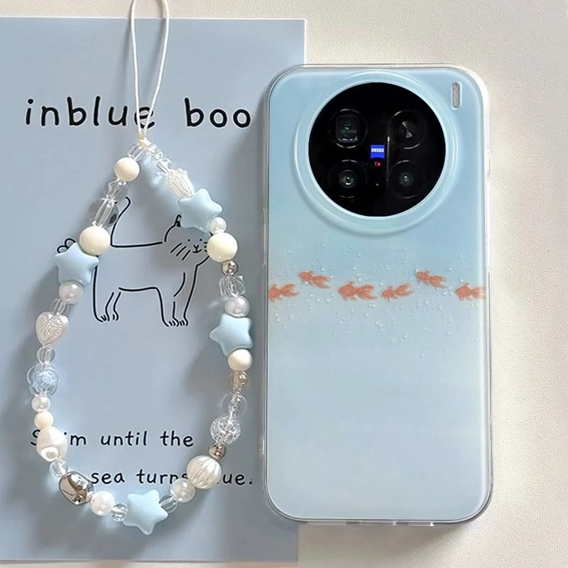 排队小金鱼适用苹果16手机壳可爱新款华为mate70网红爆款华为OPPO