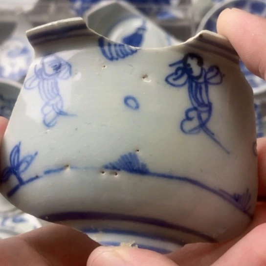 瓷片现代瓷器青花瓷片