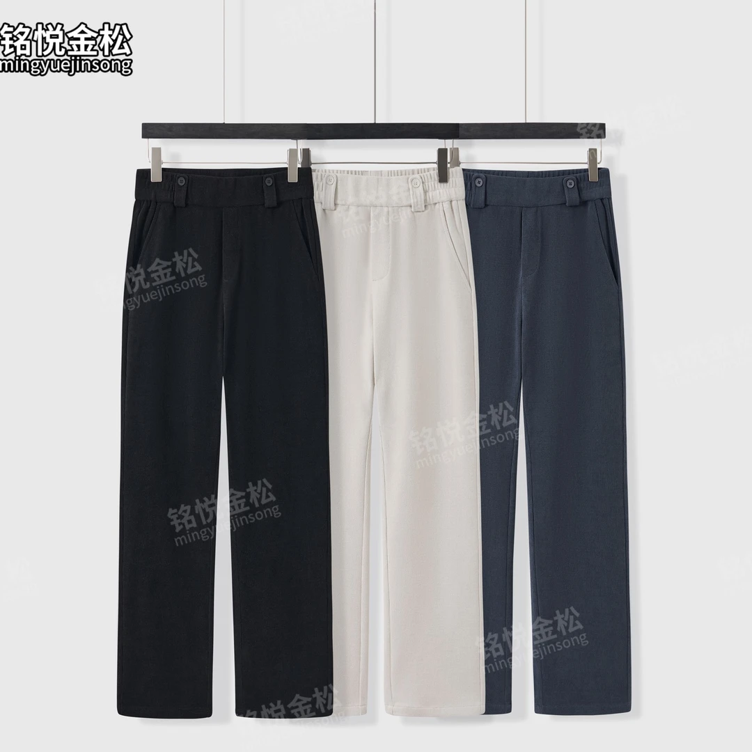 铭悦金松秋冬款直筒裤加绒加厚男士休闲裤子2025网红爆款大码长裤