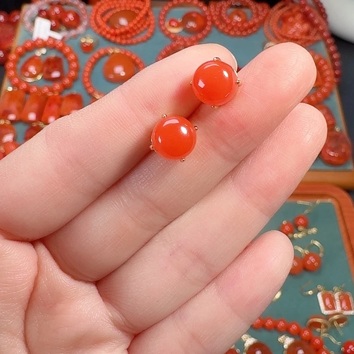 南红玛瑙银S925镶嵌戒指