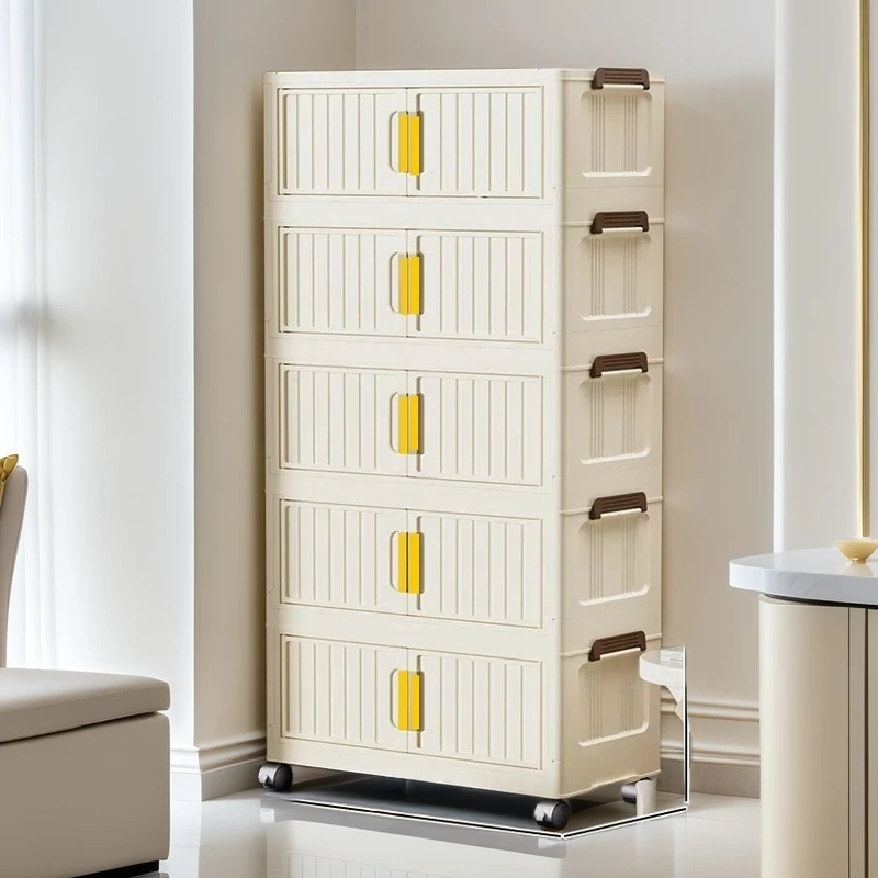 多功能折叠收纳柜塑料儿童衣柜玩具储物柜卧室床头柜整理