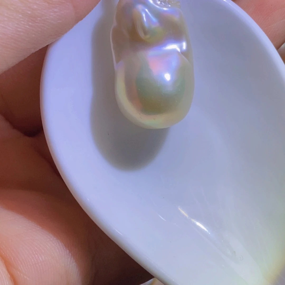 银S925镶嵌淡水珍珠天然淡水珍珠无染色无优化